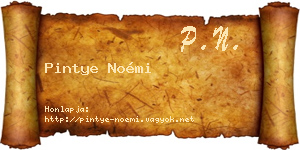 Pintye Noémi névjegykártya